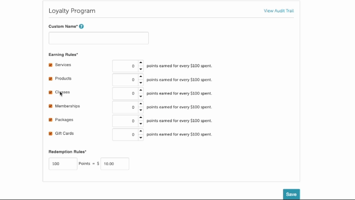 Loyalty Program Setup